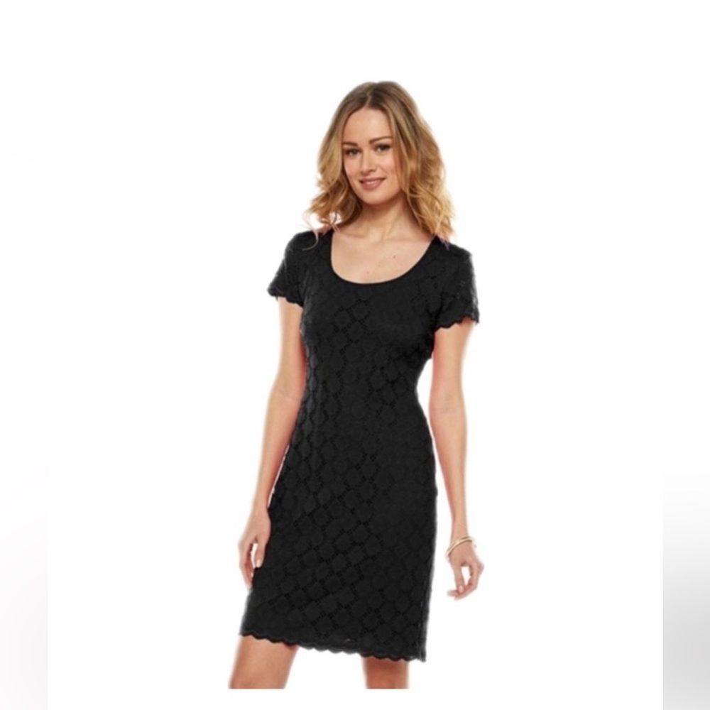 Ronni Nicole black lace sheath dress small